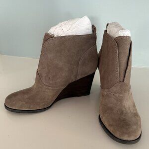 NEW Lucky Brand Yasmin Wedge Suede Heel Ankle Bootie